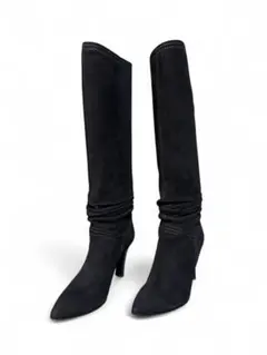 銀座かねまつ　スエード　ロングブーツ