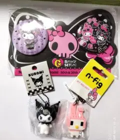 マイメロディ クロミ 缶バッジ ナノブロック キーホルダー セット