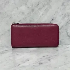 イタリア製 HIROFU ヒロフ L字ファスナー 長財布 本革 ピンク