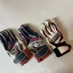 Mizuno ZETT バッティング用手袋 赤/白