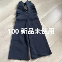 【新品未使用】ダークグレー フリル付きニットオーバーオール　タグ付き