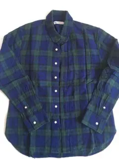 SILAS サイラス　ブラックウォッチ柄　麻　長袖シャツ　Mサイズ