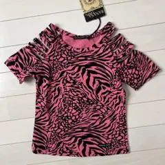 BANANA CHIPS ゼブラ柄 肩出しTシャツのサムネイル