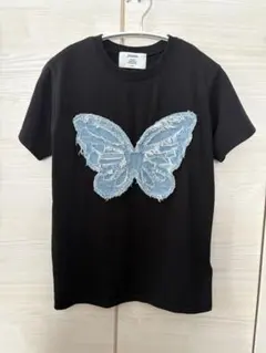 【jouetie】デニムバタフライ Tシャツ ブラック Mサイズ 綿100％