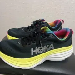 HOKA BONDI 8 ブラック/イエロー/レインボー 10D
