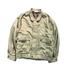 7AS1 ジップアップブルゾン　ジャケット　カーキ　グランパコア　古着used