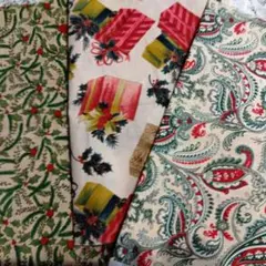 USAコットンプリント☆大人のシックなクリスマス柄3種類はぎれセット