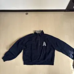 ネイビー ハーフジップ トレーナー A刺繍