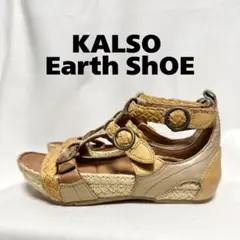【未使用】KalsoEarthShoe カルソーアースシューズ レザーサンダルのサムネイル