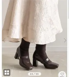 RANDA モヘアニットソックスブーツ LLサイズ ダークブラウン