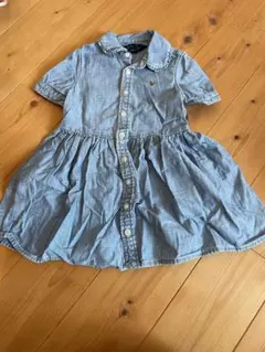 ラルフローレン　デニム襟付き半袖ワンピース 95cm