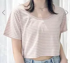 【新品未使用】heather クロップド丈 半袖Tシャツ ピンクのサムネイル