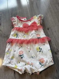花柄フリルロンパース 3ヶ月