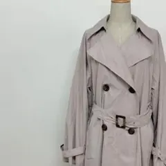 美品 グレイル トレンチコート L グレー ロング丈 ベルト付き 春秋