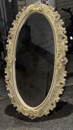 最終値下げ　ロココ調ミラー　大型　楕円形壁掛け鏡