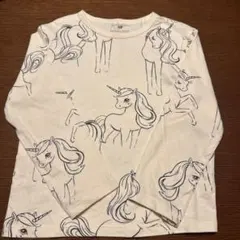 H&M ユニコーン柄 長袖カットソー 白 ホワイト