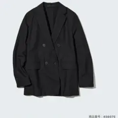 リネンブレンド ダブルブレストジャケット ブラックのサムネイル