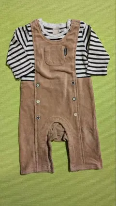 pepit main☆コーデュロイ ストライプロンパース