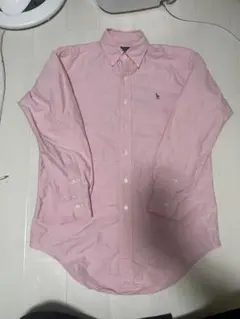 90s？　ハミルトン製　ラルフローレンオックスフォードシャツ　ピンク　38ー82