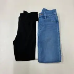 UNIQLO デニムレギンスパンツ•UNIQLOラインパンツ120cmのサムネイル