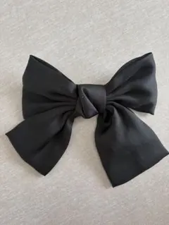 ヘアアクセサリー リボン バレッタ 黒