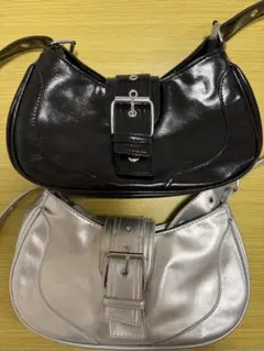 ショルダーバッグ 黒・シルバー2個セット(SHEIN)