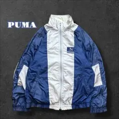 PUMA プーマ 80s ナイロンジャケット フェード グランジ ネイビー
