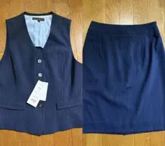 PATRICK COX ネイビー　ベスト　スカート　セット　事務服　制服
