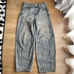 GU バレルレッグジーンズ ブルー Sサイズ