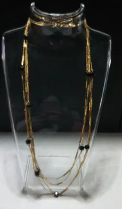 ゴールド ビーズ付きネックレス 1m