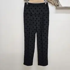 ほぼ未使用 AMELY ドット柄 ハイウエストパンツ センタープレス ハート