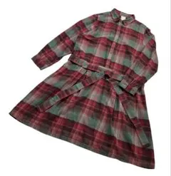 【人気完売】サニークラウズ×フェリシモ リボン タータンチェックワンピース LL