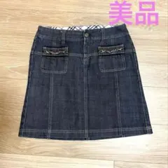 バーバリーブルーレーベル 金ボタン デニムスカート 36 正規品 - メルカリ