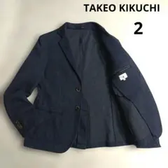 TAKEO KIKUCHI　テーラードジャケット　コットン　紺色　2サイズ