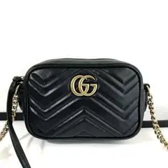 【極美品〜美品】GUCCI グッチ GGマーモント チェーン ショルダーバッグ