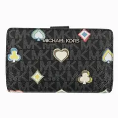 マイケルコース コンパクトウォレット 二つ折り財布 ブラック