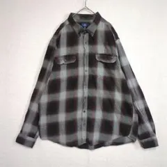 ネルシャツ (2XL) オンブレ USAシャドーチェック 90s 古着