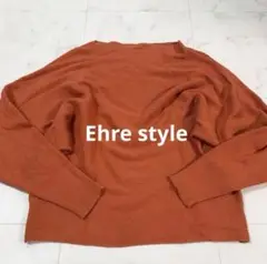Ehre style エーレスタイルオレンジリブニット長袖ドルマン着痩せリブ