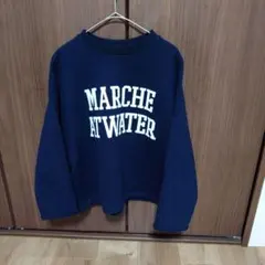 【MICA & DEAL 】ネイビー　裏起毛　トレーナー　フリーサイズのサムネイル