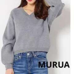 MURUA☆ムルーア ニット トレーナー プルオーバー バックベルト