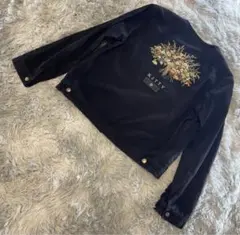 KETTY ケティ　ノーカラーブルゾン 花柄刺繍　ブラック　M　レデ