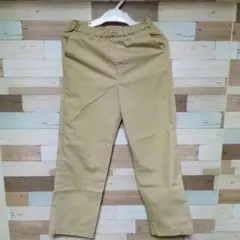 ミッキーマウス刺繍ロングパンツ ベージュ