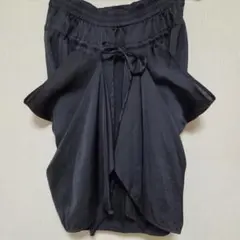 Ehyphenworldgallery ブラック サテン風 フレアミニスカート