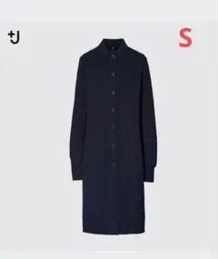 新品【UNIQLO+J】エクストラファインメリノロングカーディガン ネイビー　S