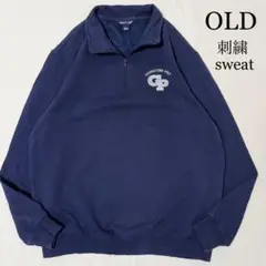 OLD GEORGETOWN PREP 刺繍 ハーフジップ スウェット ネイビー