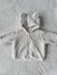【ほぼ新品】もこもこフリース フード付きベビーアウター　パーカー