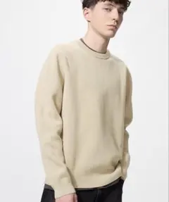 ウォッシャブルミラノリブクルーネックセーター