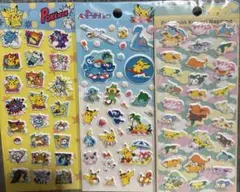 海外限定公式品 ポケモンぷっくりシール3枚セット