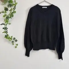 ［BROWNY］Vネックセーター（F）長袖ニット 黒