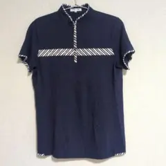 【最終価格】mila schon レディース ゴルフシャツ 42 ネイビー